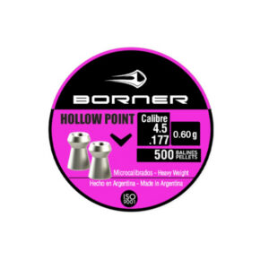 Hollow Point 4,5mm õhkrelva Pellet kuulid 0.60g 250tk (Borner)